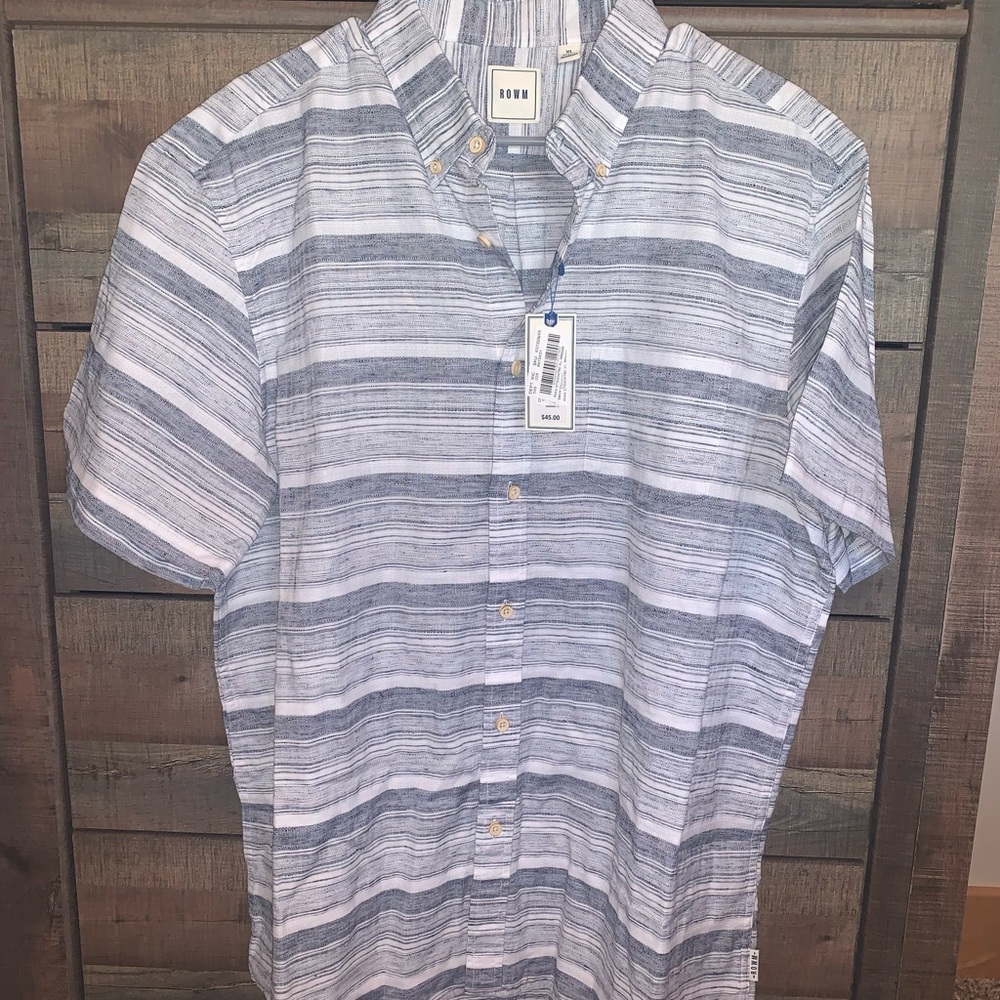 ROWM Men’s Short Sleeve Button Up Shirt Brand New
